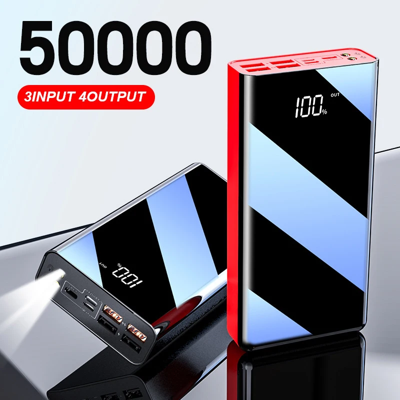 50000mAh Power Bank Larger Capacity Mirror External Battery Poverbank With Digital Display USB TYPE C Phone Charger Power Bank
50000mAh Power Bank Larger Capacity Mirror External Battery Poverbank With Digital Display USB TYPE C Phone Charger Power Bank