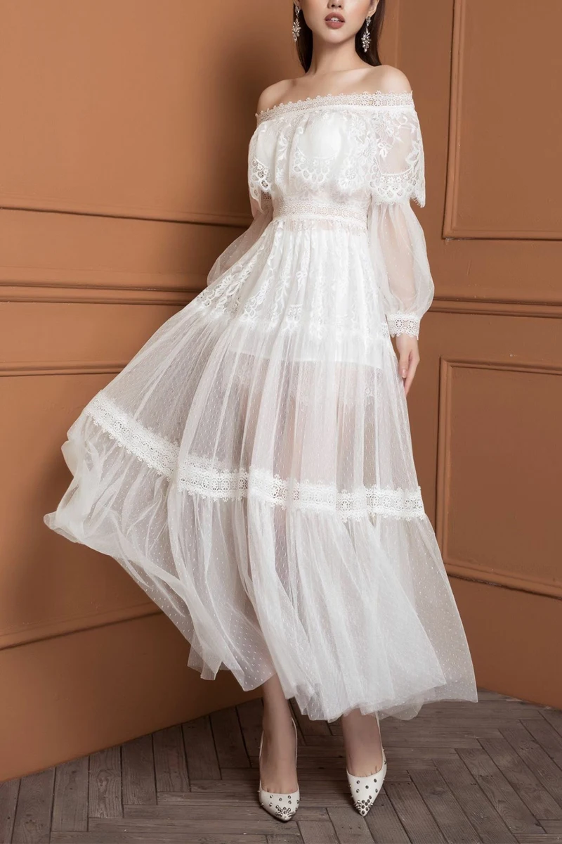 One Word Collar Dress Lace Fairy Dress First Love White Dress Gentle Wind Beach Dress Female Seaside Vacation Super Fairy Dress
One Word Collar Dress Lace Fairy Dress First Love White Dress Gentle Wind Beach Dress Female Seaside Vacation Super Fairy Dress
