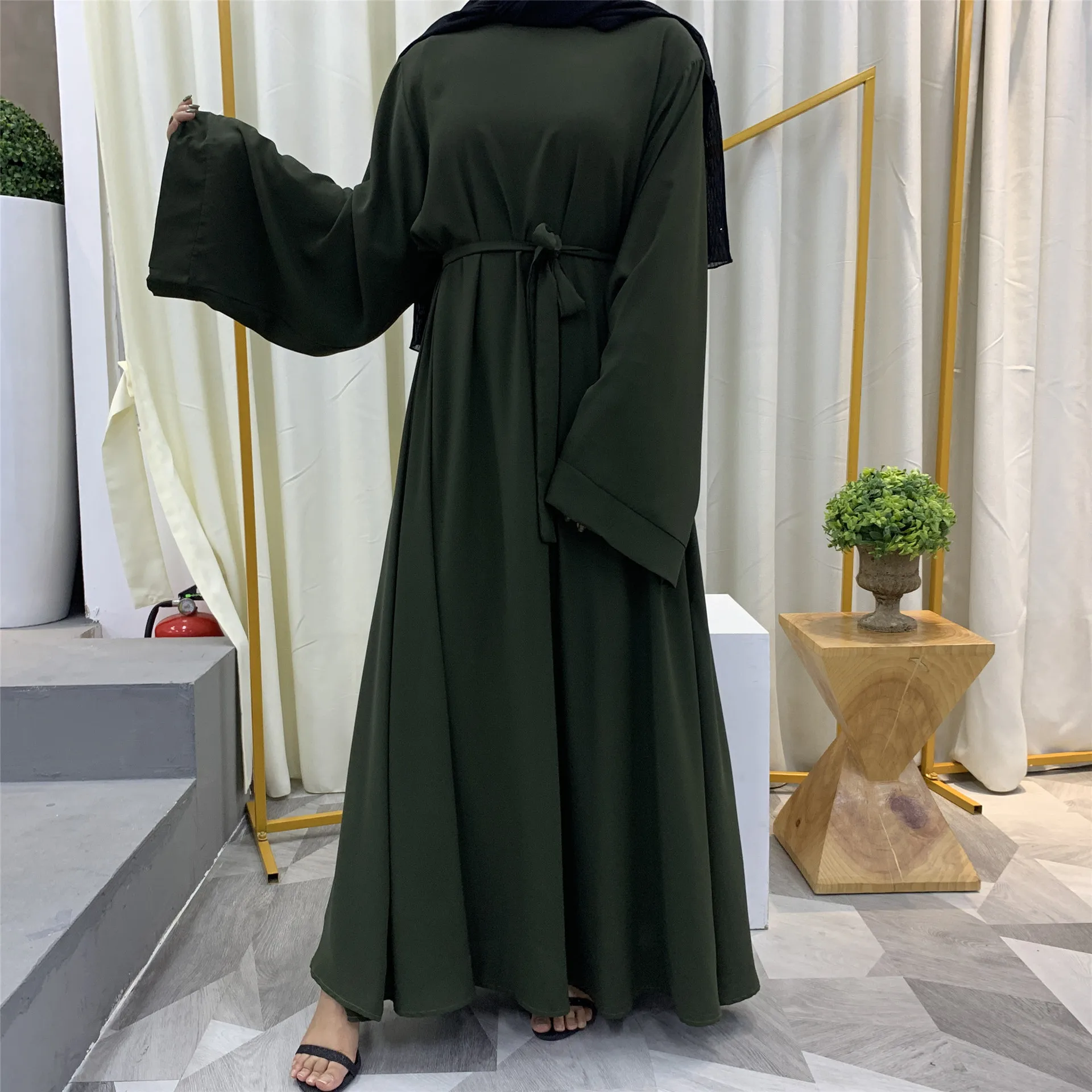 Женское длинное платье Рамадан ИД мусульманское макси абайя свободного кроя