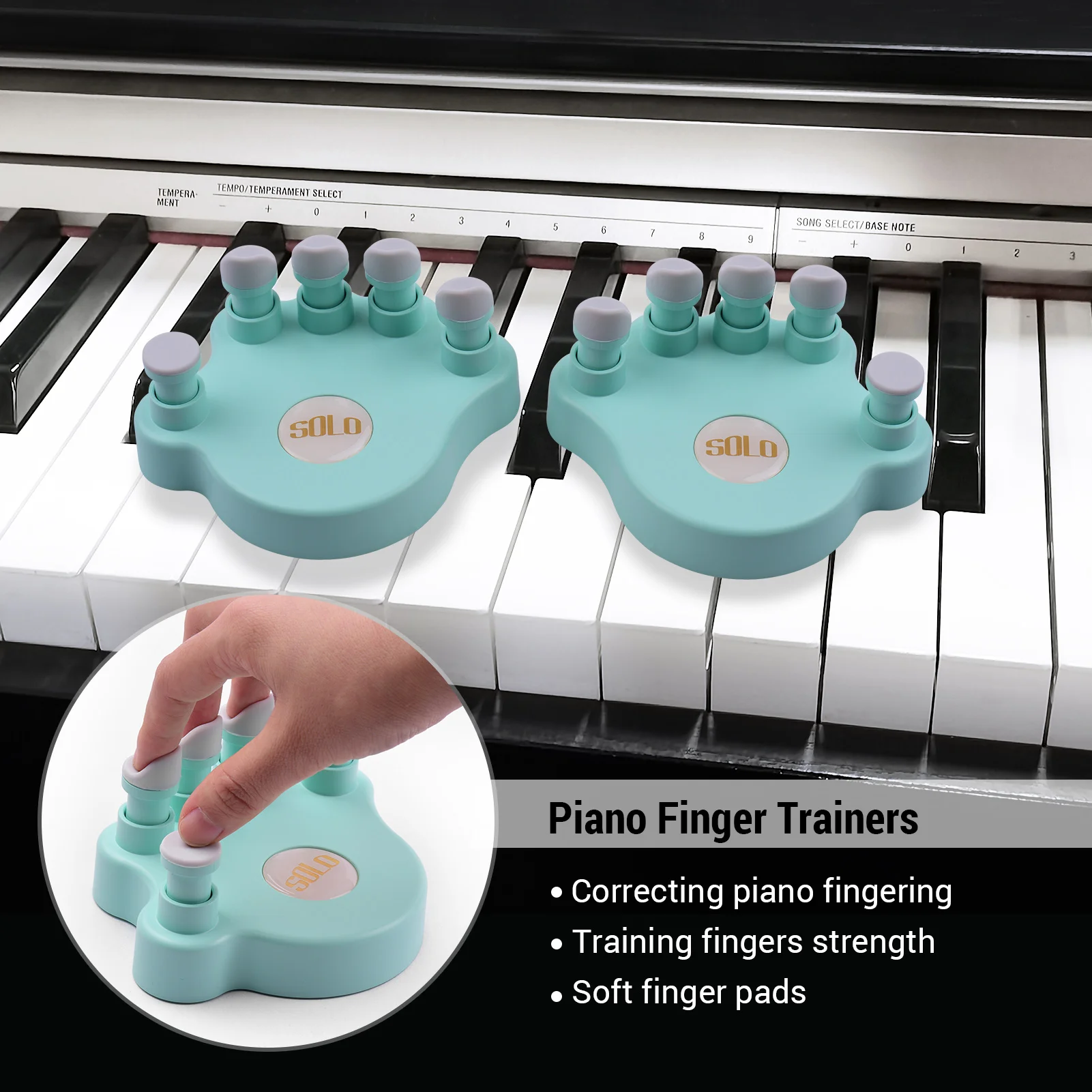 SOLO SP-140 Piano Finger Trainers Fingers Strength Training Tools Finger Correctors for Piano Beginners, 1 Pair/Pack
SOLO SP-140 Piano Finger Trainers Fingers Strength Training Tools Finger Correctors for Piano Beginners, 1 Pair/Pack
