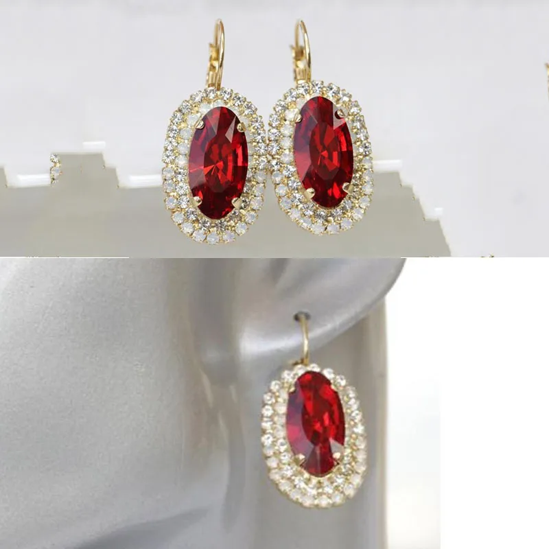 Popular Ladies Red Oval Egg-shaped Crystal Wedding Earrings Bling Iced Out Rhinestone AAA CZ for Women Party Jewelry
Popular Ladies Red Oval Egg-shaped Crystal Wedding Earrings Bling Iced Out Rhinestone AAA CZ for Women Party Jewelry