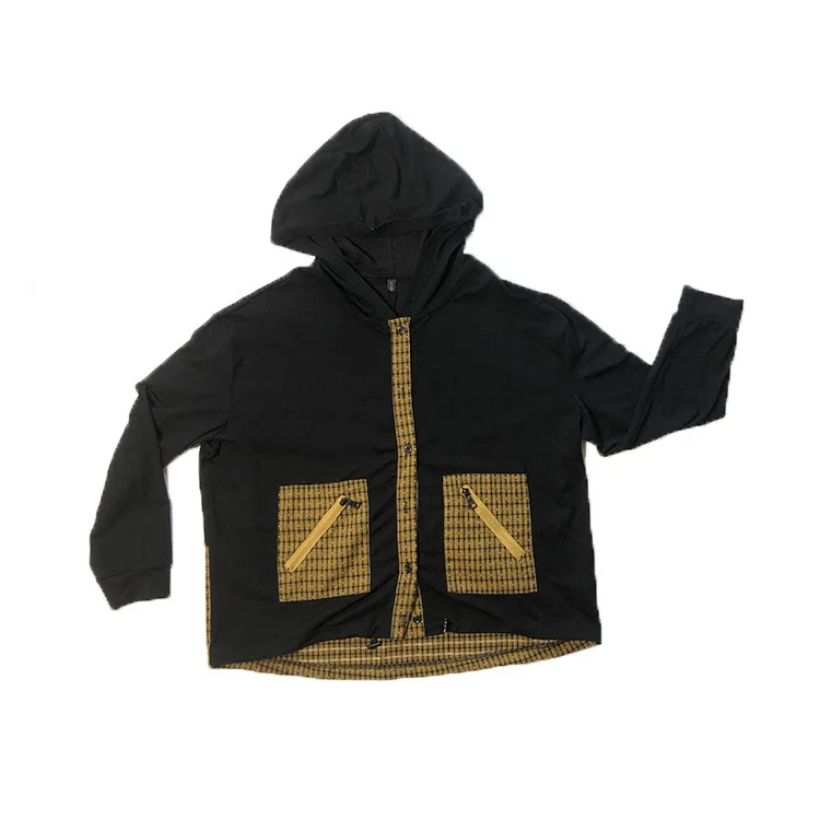 2020 autumn new Korean plaid stitching cardigan hooded loose large size long-sleeved cardigan jacket
2020 autumn new Korean plaid stitching cardigan hooded loose large size long-sleeved cardigan jacket