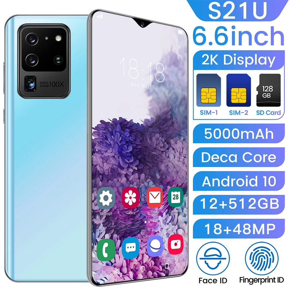 Galay S21U 5G 12+512GB Big Memory Mobilephone 5000mAh 6.6 Inch GPS 18+48MP Android 10.0 Face ID Global Version Smartphone
Galay S21U 5G 12+512GB Big Memory Mobilephone 5000mAh 6.6 Inch GPS 18+48MP Android 10.0 Face ID Global Version Smartphone