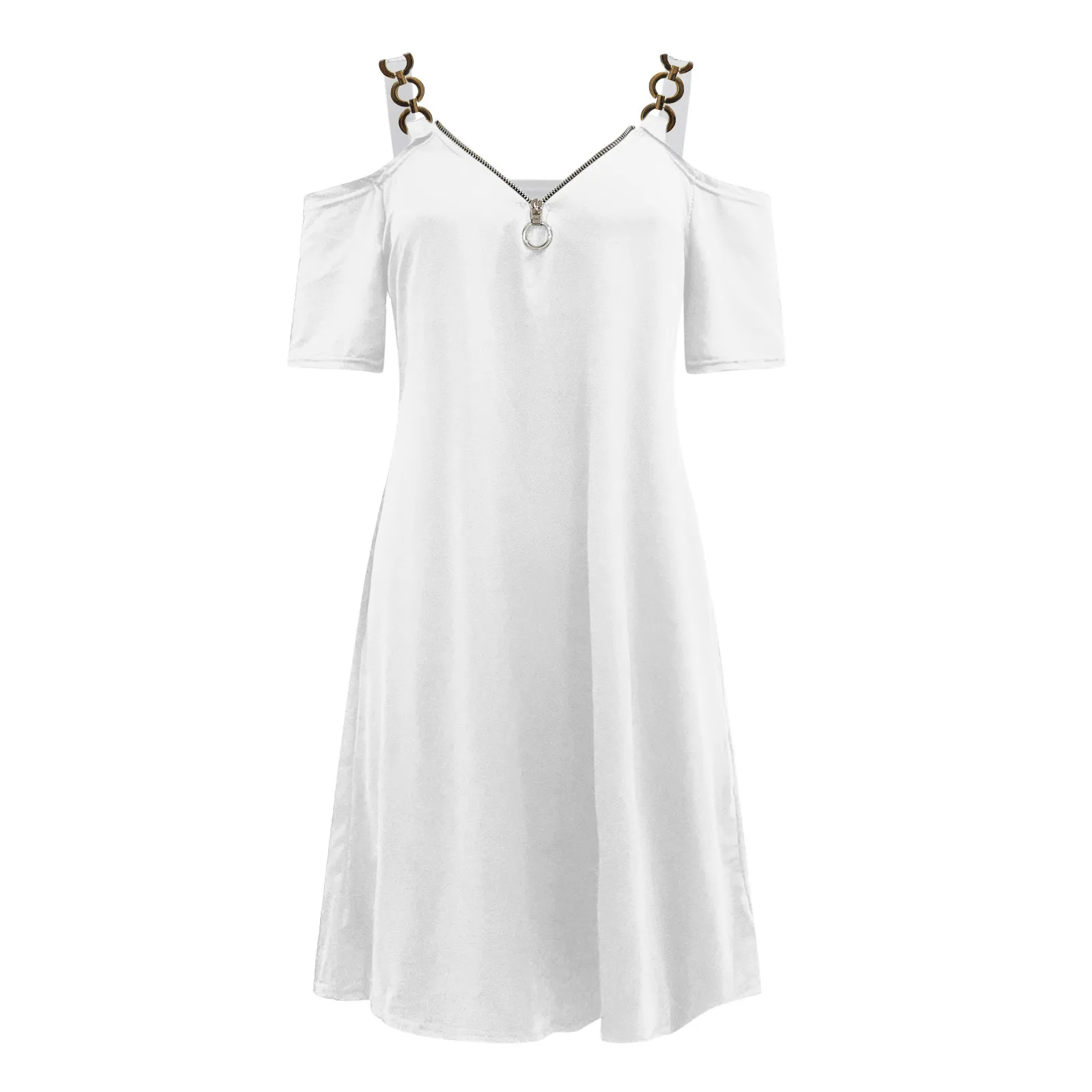 59# Office Knee-length Dress Summer Women's Fashion Casual V-neck Short Sleeve Strap Open Back Sexy Zipper Dress Vestidos#G
59# Office Knee-length Dress Summer Women's Fashion Casual V-neck Short Sleeve Strap Open Back Sexy Zipper Dress Vestidos#G
