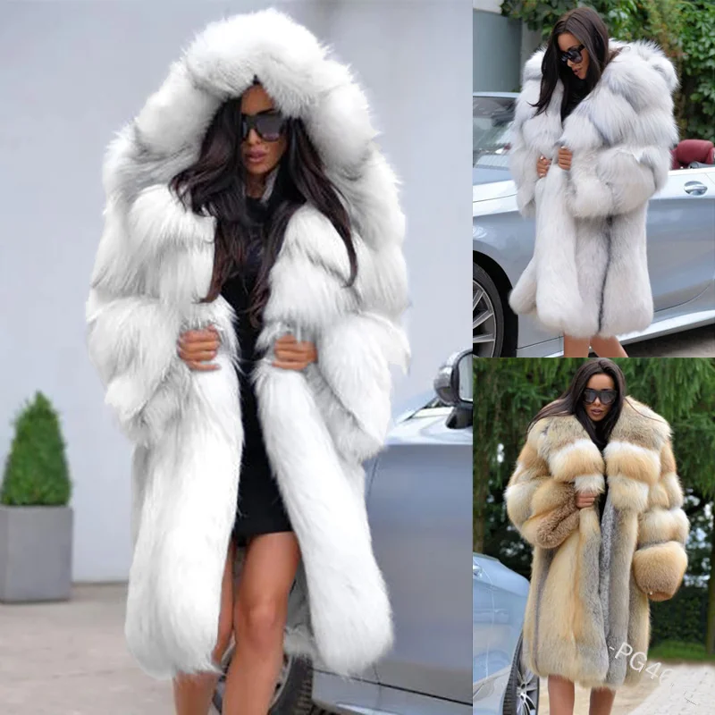 2021 Autumn Winter New Listing Women's Hooded Long Fashion Fur Coat Vintage Streetwear Furry Best Temperament Warm Minimalism
2021 Autumn Winter New Listing Women's Hooded Long Fashion Fur Coat Vintage Streetwear Furry Best Temperament Warm Minimalism