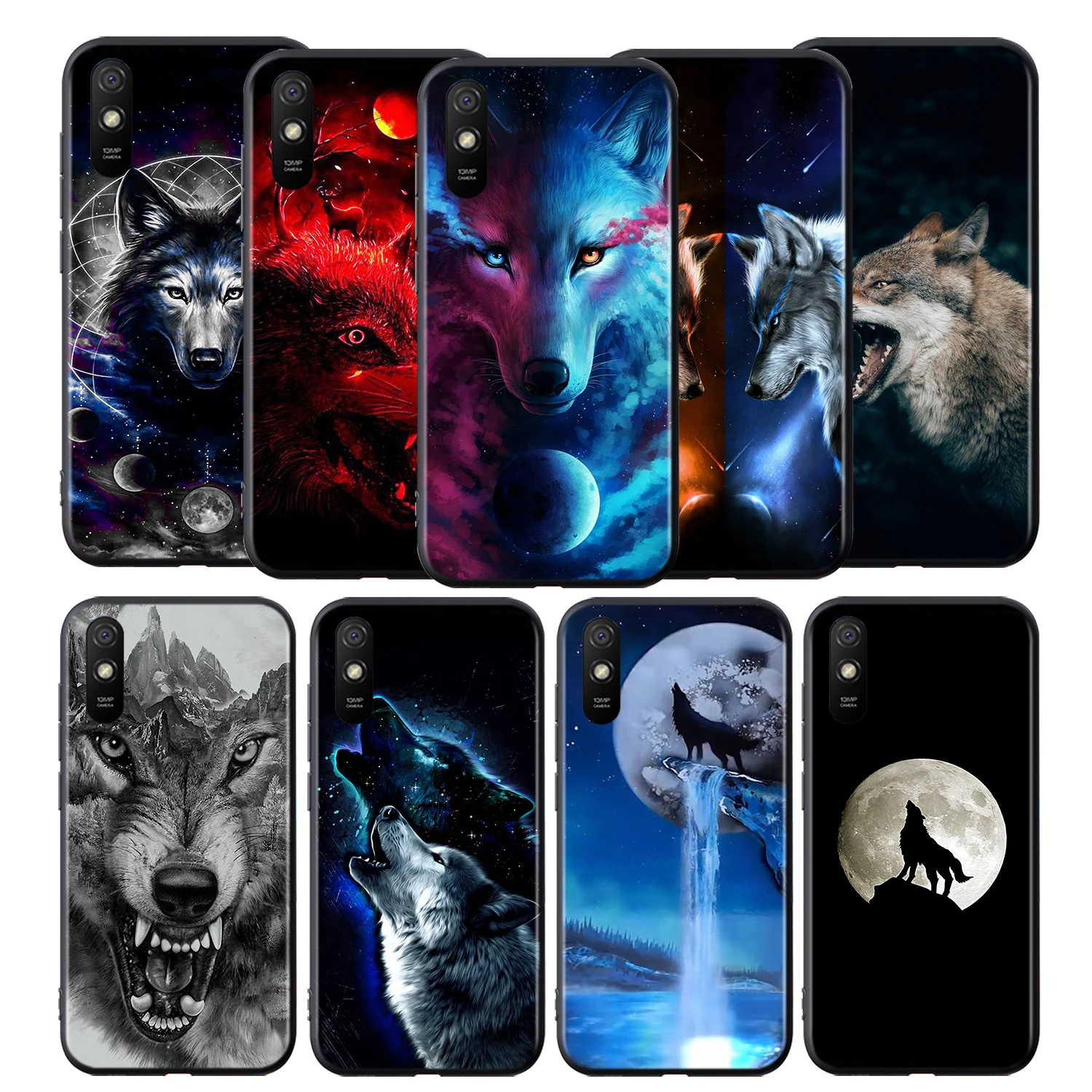 Силиконовый чехол Moon Roaring Wolf для Xiaomi Redmi 9 9T 9C 8 7 6 Pro 9AT 9A 8A 7A 6A S2 5 5A 4X Plus телефона |