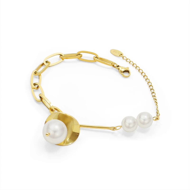 Bohemia Pearl Ball Bracelets 18K Gold Plated Handmade Stainless Steel Chain with ABS Pearl Bracelet
Bohemia Pearl Ball Bracelets 18K Gold Plated Handmade Stainless Steel Chain with ABS Pearl Bracelet