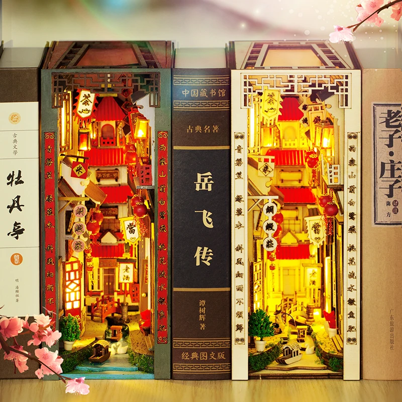 DIY Wooden Book Nook Shelf Insert Kits Miniature Furniture Art Bookends Jiangnan Water Town Dollhouse Toys for Adults Xmas Gifts
DIY Wooden Book Nook Shelf Insert Kits Miniature Furniture Art Bookends Jiangnan Water Town Dollhouse Toys for Adults Xmas Gifts