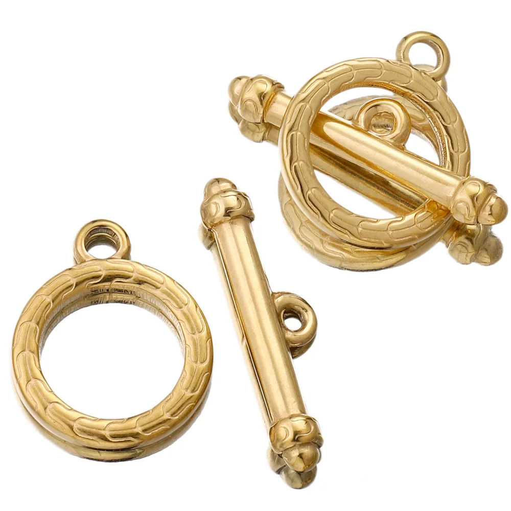 4Sets Gold Stainless Steel Round OT Clasps Hook Toggle Clasps Connectors for Bracelet Necklace Clasp DIY Jewelry Making Supplies
4Sets Gold Stainless Steel Round OT Clasps Hook Toggle Clasps Connectors for Bracelet Necklace Clasp DIY Jewelry Making Supplies