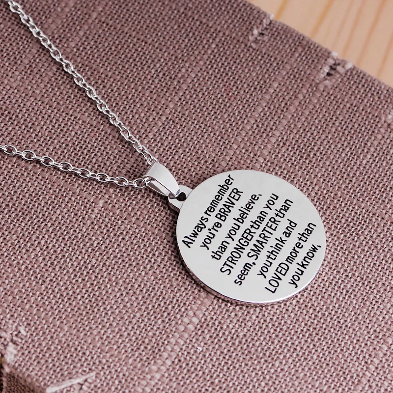 Always Remember You Are Braver Hand Stamped Round Pendant Necklace Fashon Jewelry
Always Remember You Are Braver Hand Stamped Round Pendant Necklace Fashon Jewelry