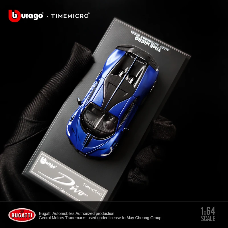 

Bburago & Timemicro 1/64 Bugatti DIVO Dark Blue Supercar Collection Diecast Sports Racing Model Car Toy Gift for Boys Children