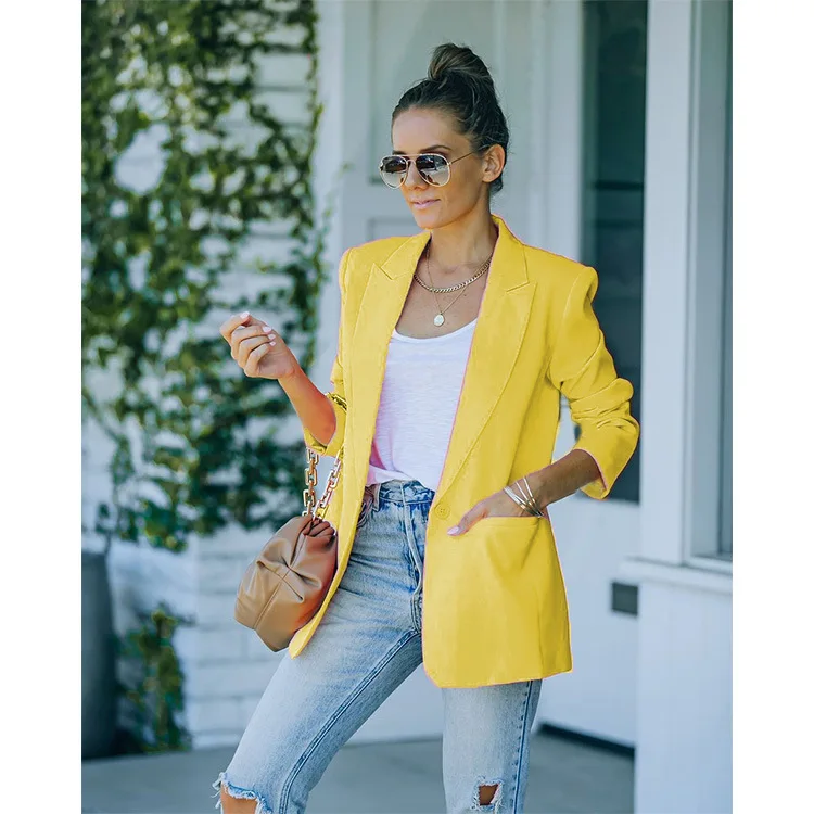 2021 Loose Women Blazer Jacket Autumn Winter Single Buttons Female Suit Jacket Full Sleeve Small Suit OL Professional Outwear
2021 Loose Women Blazer Jacket Autumn Winter Single Buttons Female Suit Jacket Full Sleeve Small Suit OL Professional Outwear