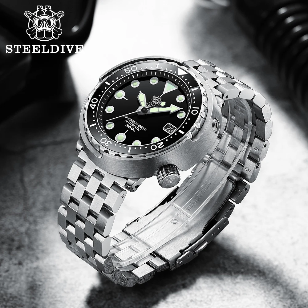 STEELDIVE Black Tuna Steel Dive 300m Automatic watch man Sapphire Crystal Japan NH35A Professional Dive watch C3 super luminous
STEELDIVE Black Tuna Steel Dive 300m Automatic watch man Sapphire Crystal Japan NH35A Professional Dive watch C3 super luminous