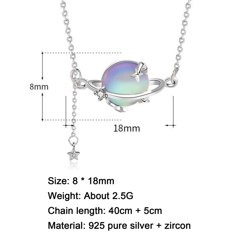 S925 Sterling Silver Moonlight Stone Planet Necklace Female Clavicle Chain Simple Personality Pendant
S925 Sterling Silver Moonlight Stone Planet Necklace Female Clavicle Chain Simple Personality Pendant