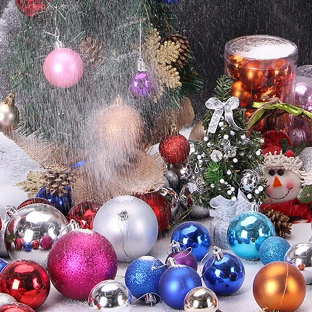 

24Pcs/Set Practical Ball Pendant Decor Classic PVC Shatterproof Christmas Ball Pendant Set for Gift Christmas Pendant