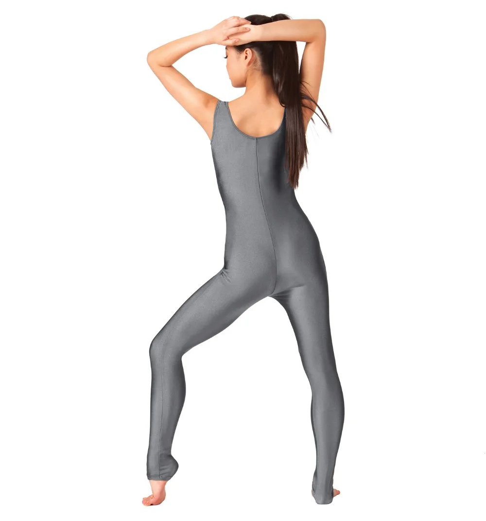 Speerise Women Black Unitard Scoop Neck Spandex Ballet Sleeveless Tank Playsuit Gymnastic One-Piece DanceWear Costume for Adult