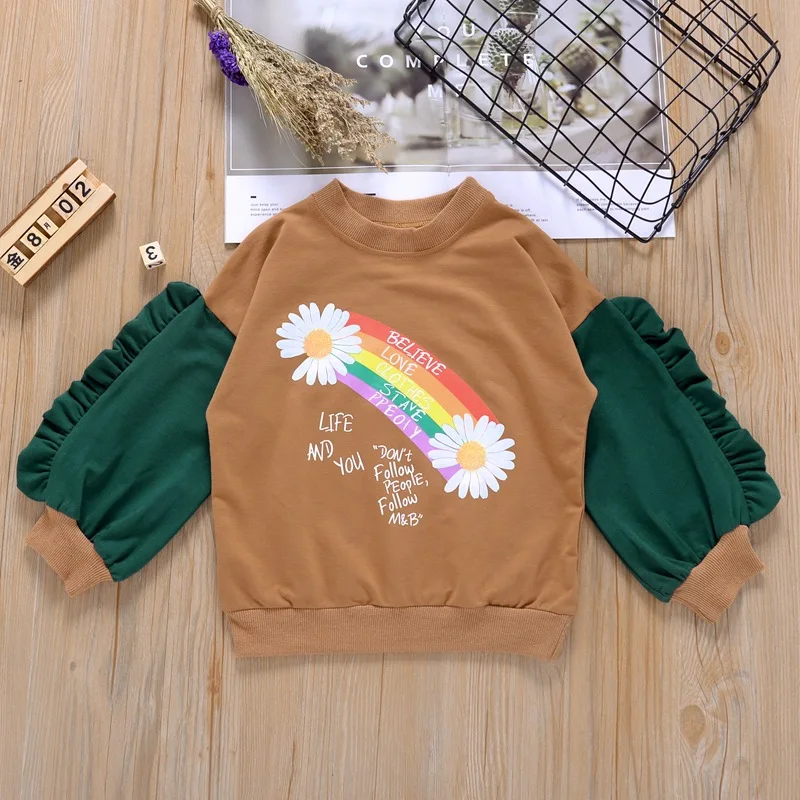 Autumn Children's Sweater Puff Sleeve Children's Clothes Smk Casual Top Sports O-Neck Pullover Cute Rainbow Sweater Long-sleeved
Autumn Children's Sweater Puff Sleeve Children's Clothes Smk Casual Top Sports O-Neck Pullover Cute Rainbow Sweater Long-sleeved