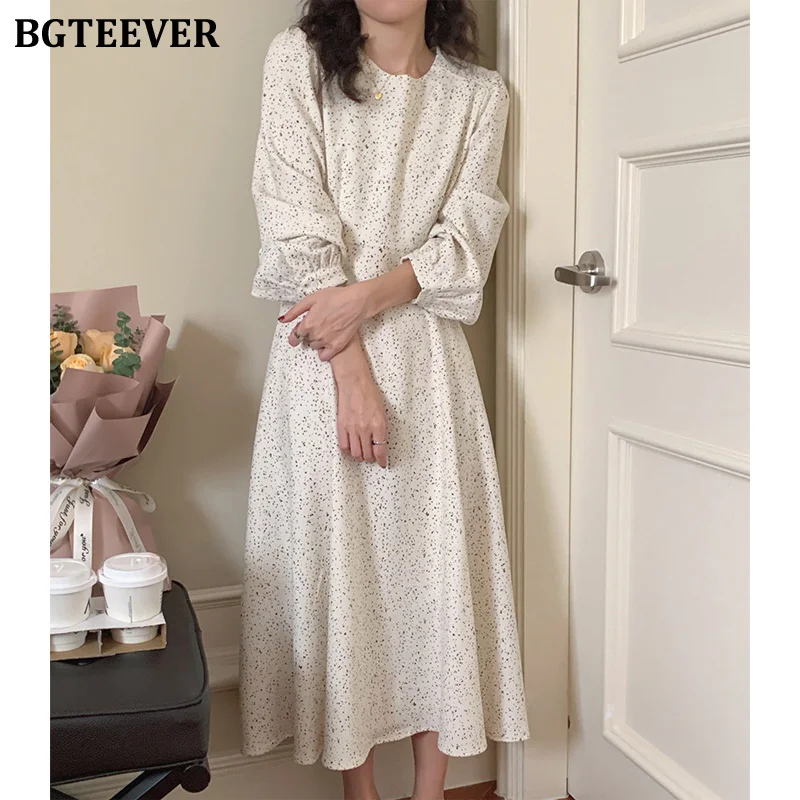 BGTEEVER New Spring O-neck Women A-line Dress Long Sleeve Slim Waist Floral Female Midi Dress Elegant Ladies Vestidos 2022
BGTEEVER New Spring O-neck Women A-line Dress Long Sleeve Slim Waist Floral Female Midi Dress Elegant Ladies Vestidos 2022