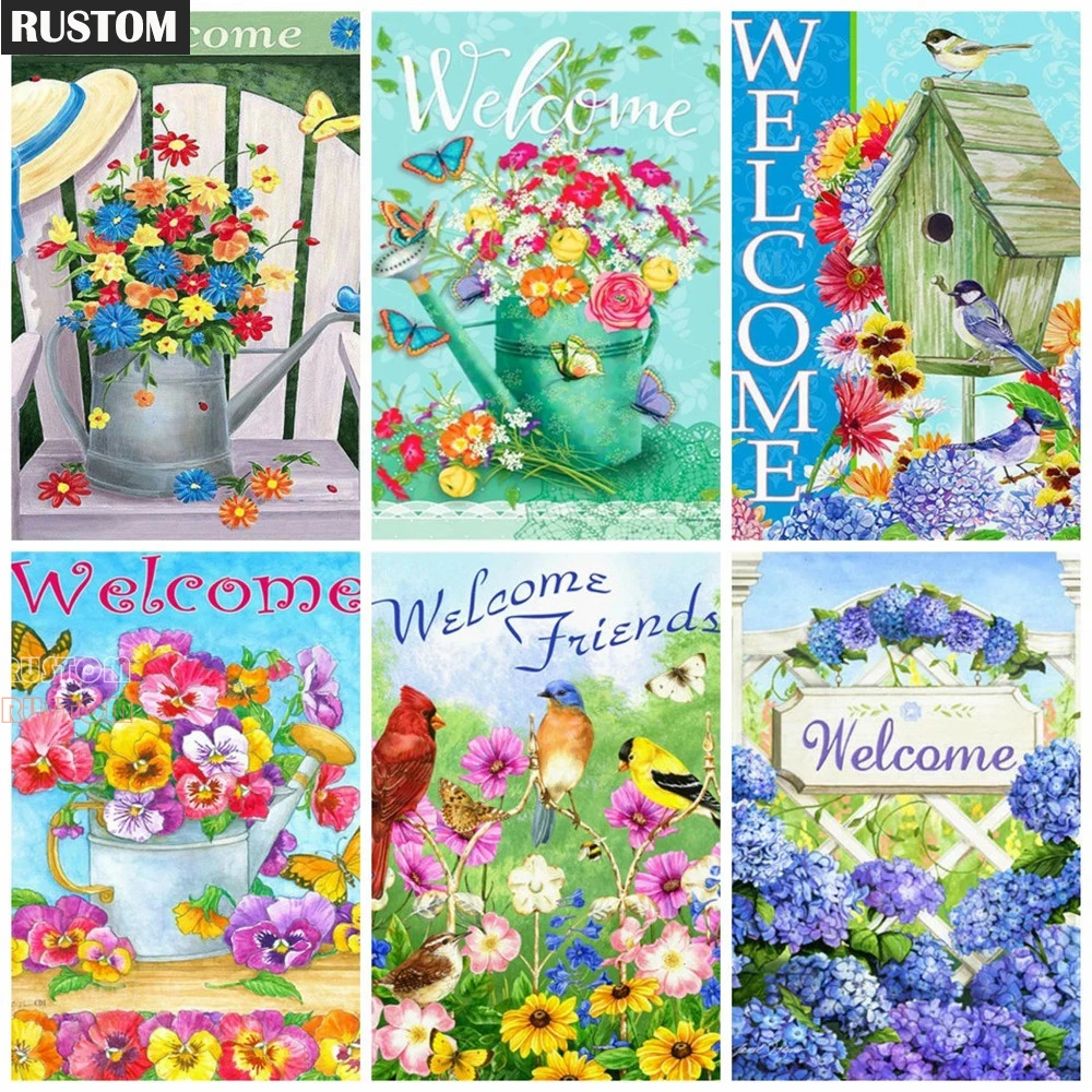 5d DIY Full Square Diamond Painting New Arrival Text Welcome Flower Bird Diamond Embroidery Mosaic Watering Can Puzzle RUSTOM
5d DIY Full Square Diamond Painting New Arrival Text Welcome Flower Bird Diamond Embroidery Mosaic Watering Can Puzzle RUSTOM