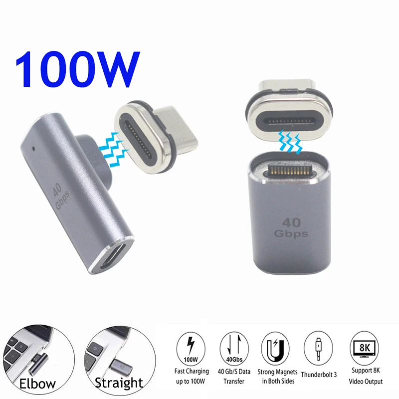 Magnetic USB C Adapter 24Pins Type C Connector Thunderbolt 3 PD 100W Fast Charging 40Gbp/s Converter for iPad MacBook Pro Switch
Magnetic USB C Adapter 24Pins Type C Connector Thunderbolt 3 PD 100W Fast Charging 40Gbp/s Converter for iPad MacBook Pro Switch