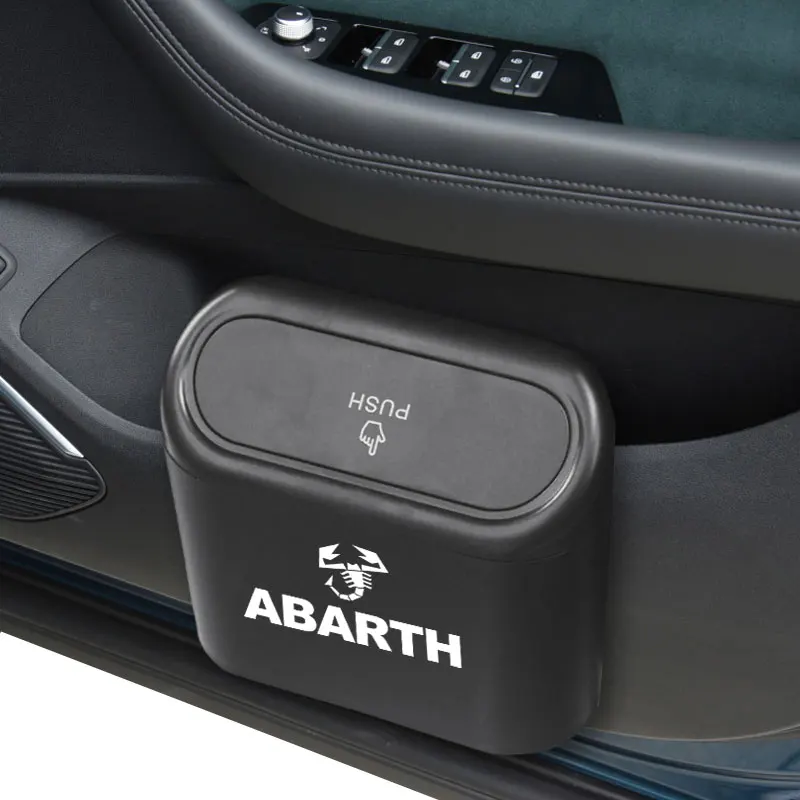 

1pcs Car Hanging Trash Bin Pressing Type Storage Box Interior for Abarth 124 500 Grande Punto Spider 500C 595C 695C Evo 595 685