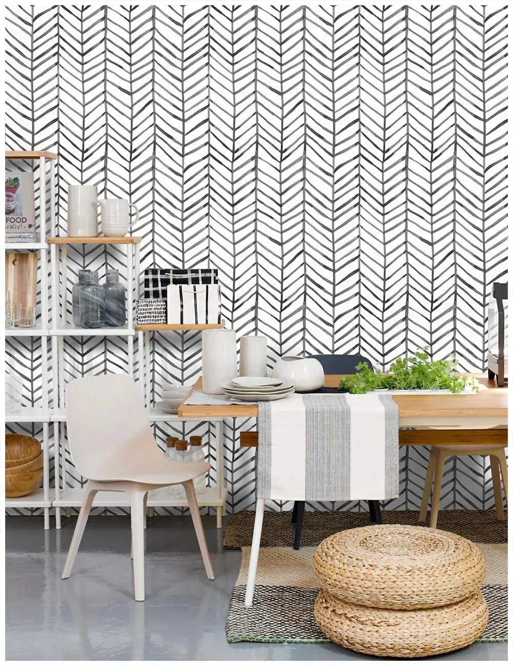 Peel and Stick Wallpaper Modern Stripe Contact Paper Herringbone Black White Vinyl Self Adhesive Wall Papers Decorative
Peel and Stick Wallpaper Modern Stripe Contact Paper Herringbone Black White Vinyl Self Adhesive Wall Papers Decorative