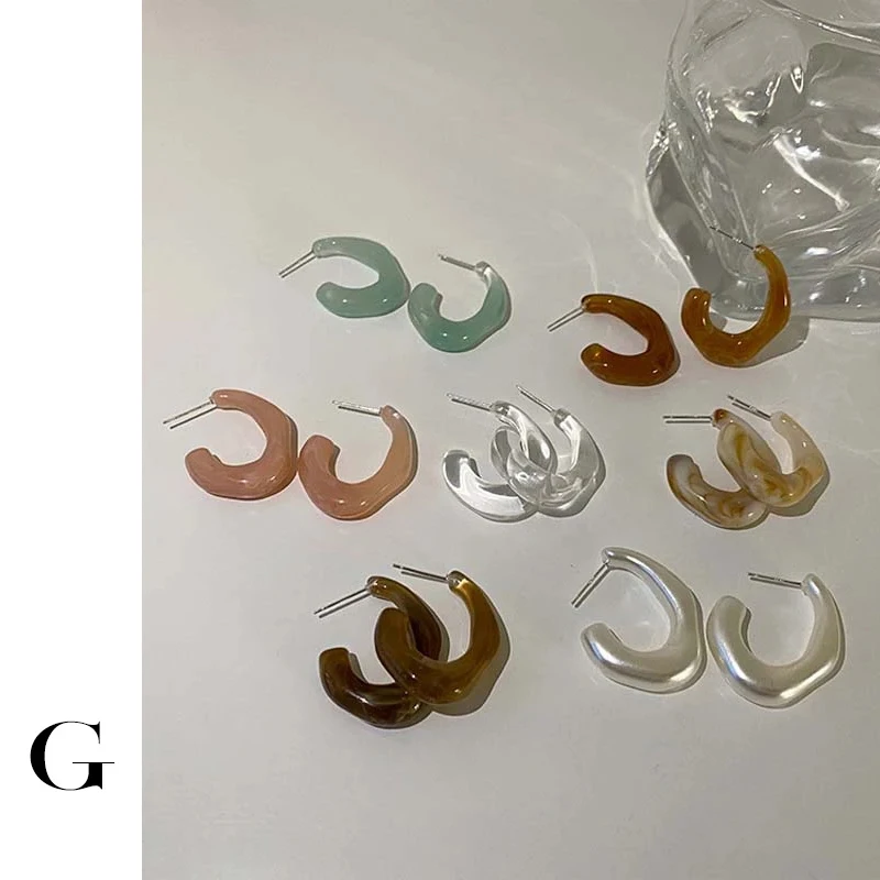 GHIDBK French Vintage Resin Earrings For Women Irregular Colorful Hoop Earring Summer Beach Transparent Jewelry
GHIDBK French Vintage Resin Earrings For Women Irregular Colorful Hoop Earring Summer Beach Transparent Jewelry