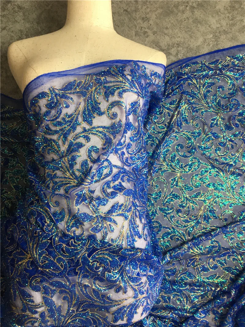 Shining Glued Print Glitter African India Tulle Mesh Fabric for Sawing/party Dress Royal Blue Gold
Shining Glued Print Glitter African India Tulle Mesh Fabric for Sawing/party Dress Royal Blue Gold