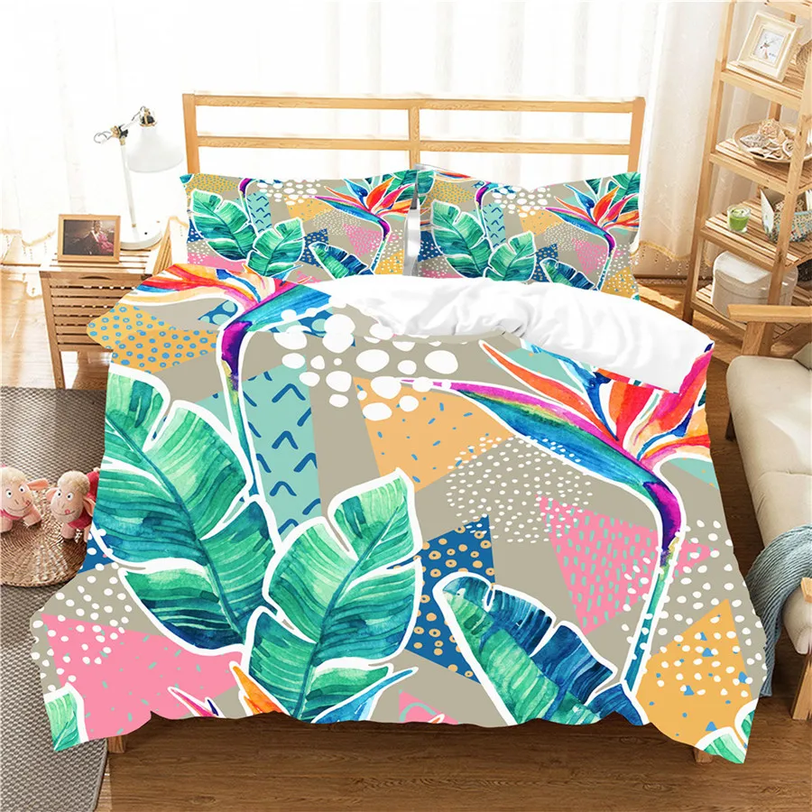 A Bedding Set 3D Printed Duvet Cover Bed Set Tropical Green Plant Home Textiles for Adults Bedclothes with Pillowcase #RDZW39
A Bedding Set 3D Printed Duvet Cover Bed Set Tropical Green Plant Home Textiles for Adults Bedclothes with Pillowcase #RDZW39