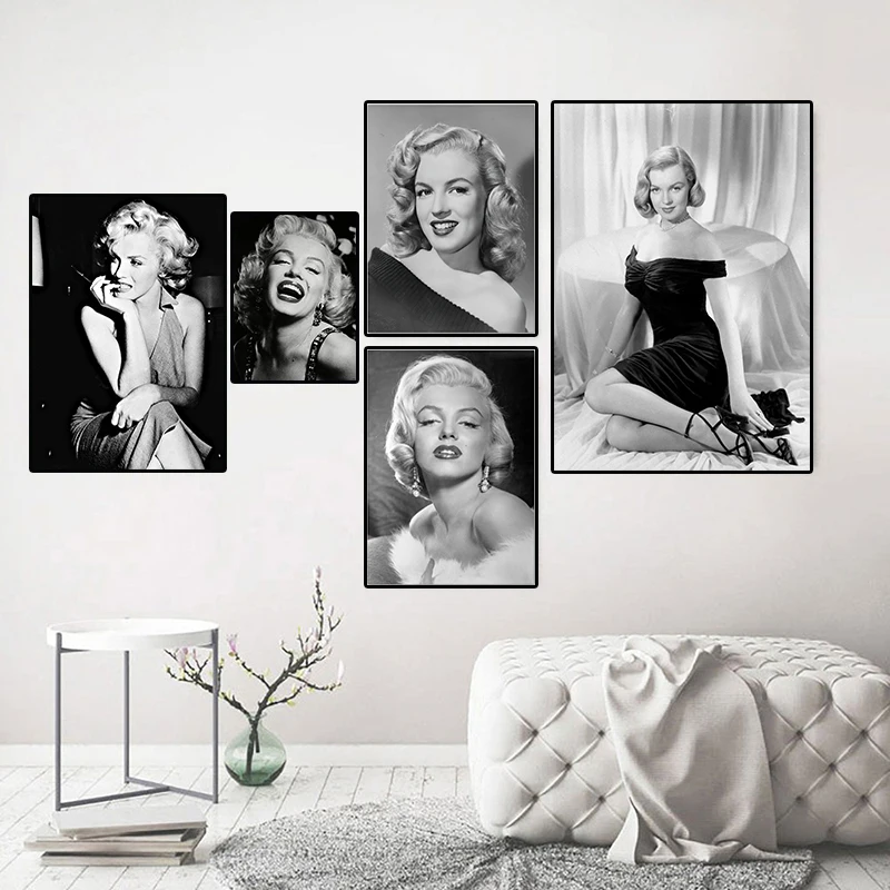Movie Star Marilyn Monroe Posters and Prints Black and White Canvas Painting Wall Art For Nordic Living Room Decoration Pictures
Movie Star Marilyn Monroe Posters and Prints Black and White Canvas Painting Wall Art For Nordic Living Room Decoration Pictures
