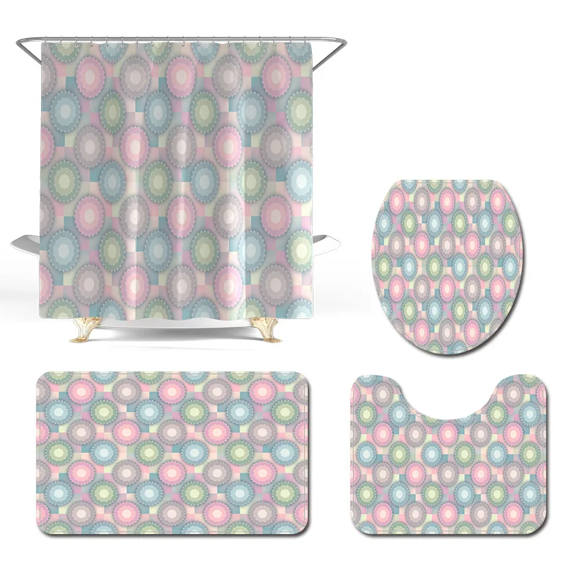 Modern style Bath Mat and Waterproof Shower Curtain Set Home Decoration Bathroom Carpet Flannel Toilet Mat Non-slip Floor Mat
Modern style Bath Mat and Waterproof Shower Curtain Set Home Decoration Bathroom Carpet Flannel Toilet Mat Non-slip Floor Mat
