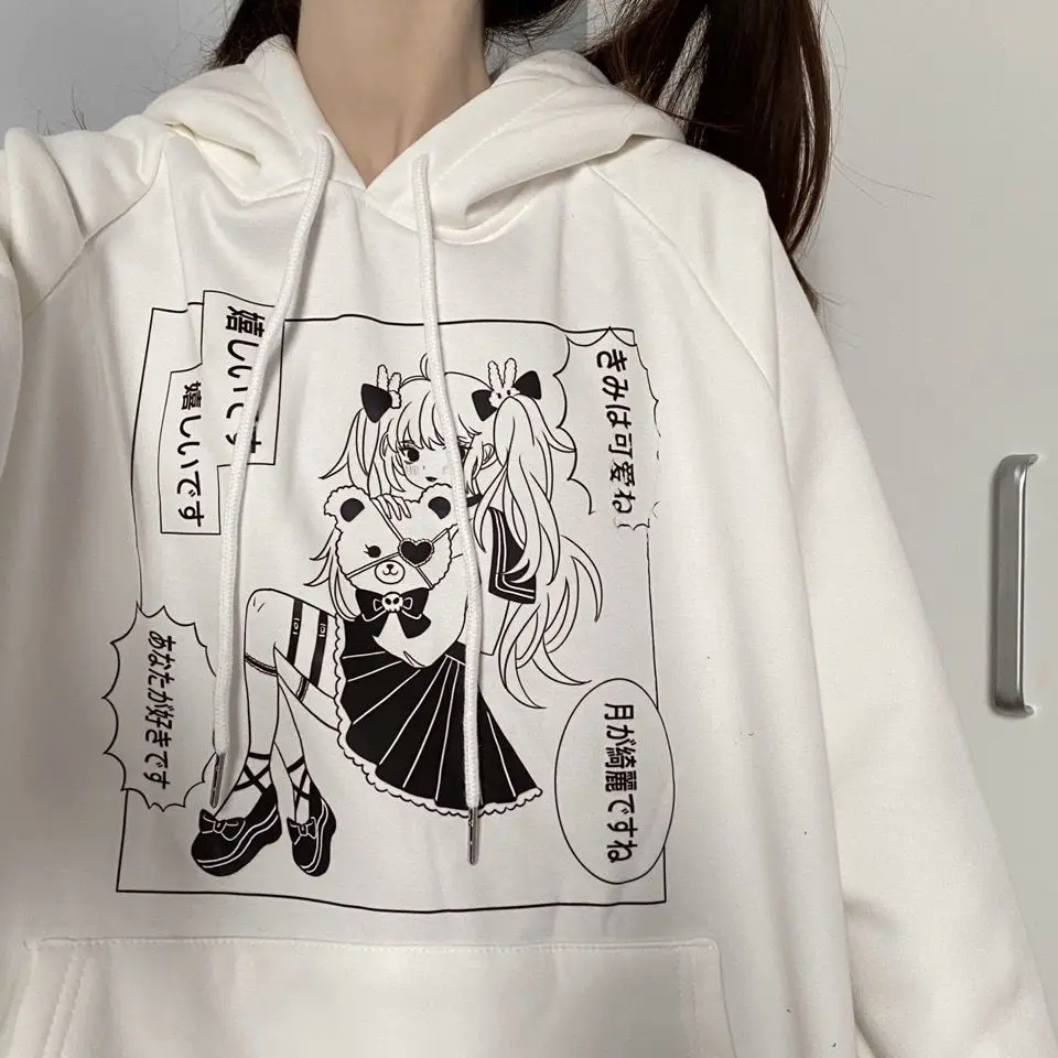 Woman sweatshirts Kawaii Funny Cartoon Hoodies Ullzang Cute Anime Oversize Hoodie Harajuku with print Tops punk Pullover Clothes 
Woman sweatshirts Kawaii Funny Cartoon Hoodies Ullzang Cute Anime Oversize Hoodie Harajuku with print Tops punk Pullover Clothes