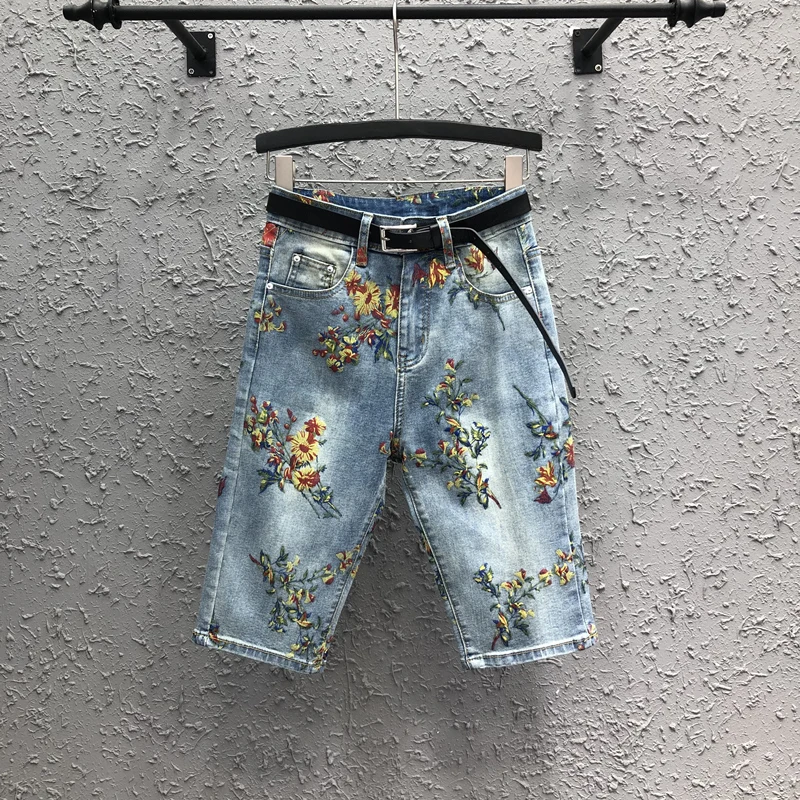 Printed Stretch Five-point Jeans 2021 New Summer Fashion All-match High Waist Straight Denim Pants Casual Knee-length Shorts
Printed Stretch Five-point Jeans 2021 New Summer Fashion All-match High Waist Straight Denim Pants Casual Knee-length Shorts