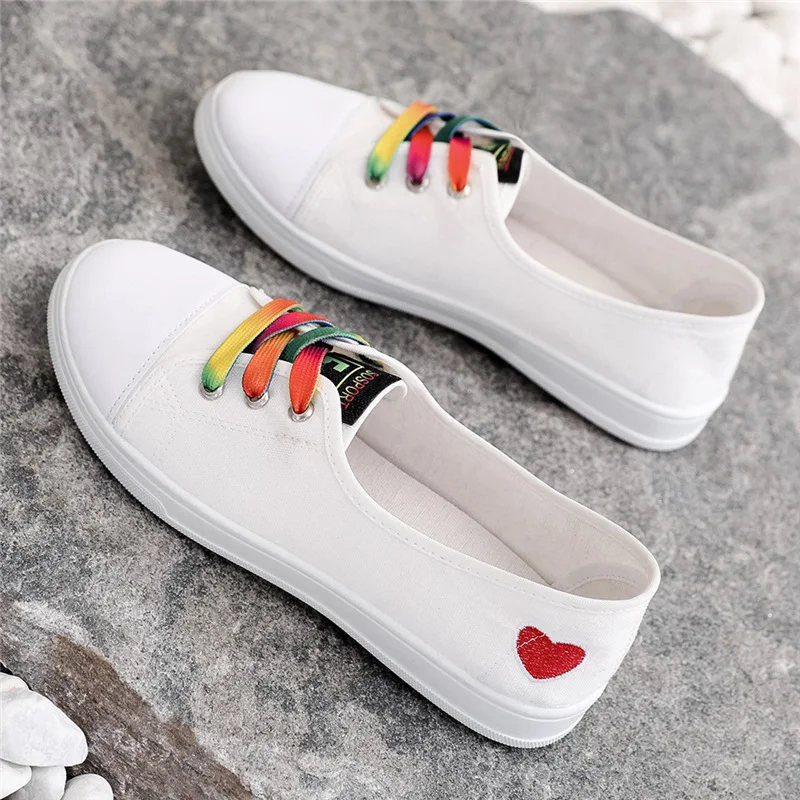 Canvas Shoes Women Vulcanized Shoes Fashion Heart-shaped Flat Sneakers Ladies Lace-up Casual Shoes Breathable Walking Flat Shoes
Canvas Shoes Women Vulcanized Shoes Fashion Heart-shaped Flat Sneakers Ladies Lace-up Casual Shoes Breathable Walking Flat Shoes