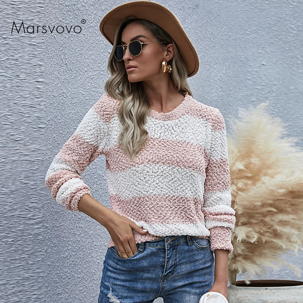 Patchwork Pullovers Sweater New Color Block Lazy Sweater Elegant O-Neck Winter Fashion Top Female Knitted Autumn Home Top Ladies
Patchwork Pullovers Sweater New Color Block Lazy Sweater Elegant O-Neck Winter Fashion Top Female Knitted Autumn Home Top Ladies