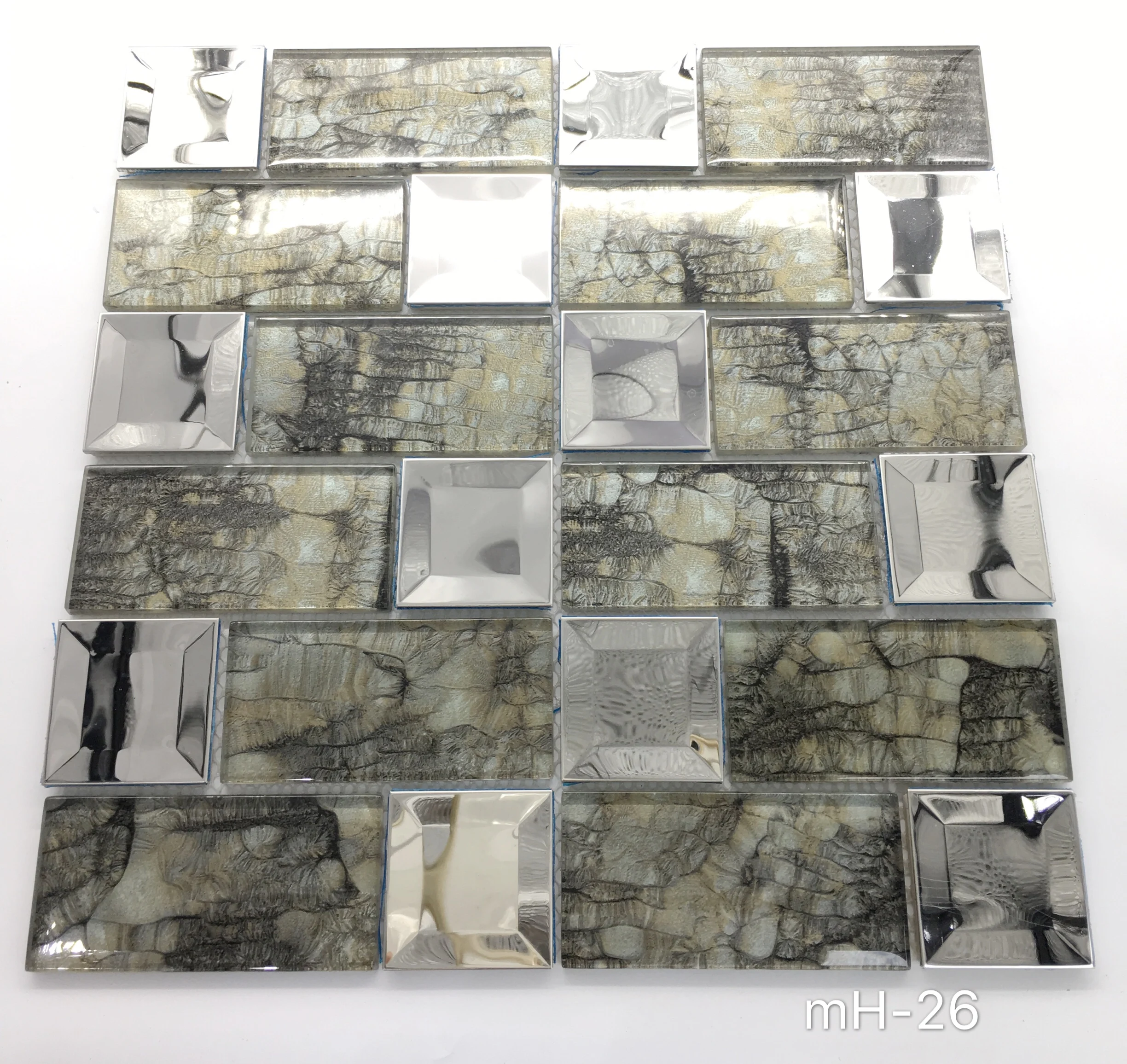Бронзовая стеклянная мозаичная плитка для украшения кухонного фартука по