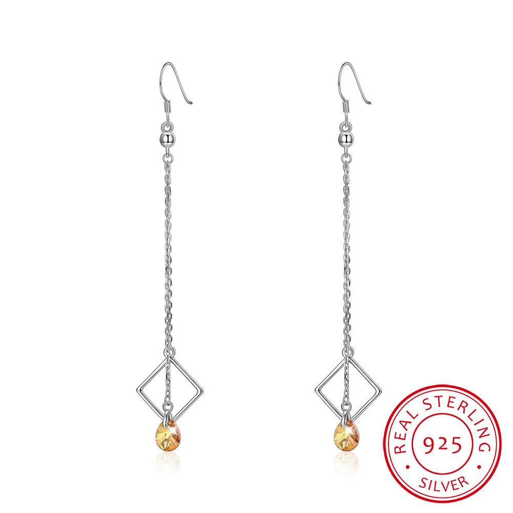 LEKANI 925 Sterling Sliver Earring for Women Fine Jewelry Crystal Long Chain Drop Earring Party Brinco
LEKANI 925 Sterling Sliver Earring for Women Fine Jewelry Crystal Long Chain Drop Earring Party Brinco
