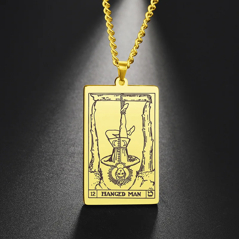 Prophecy Tarot The Hanged Man XII Pendant Necklace Stainless Steel Square 22 Major Arcana Necklaces Hiphop/Rock Men Jewelry
Prophecy Tarot The Hanged Man XII Pendant Necklace Stainless Steel Square 22 Major Arcana Necklaces Hiphop/Rock Men Jewelry