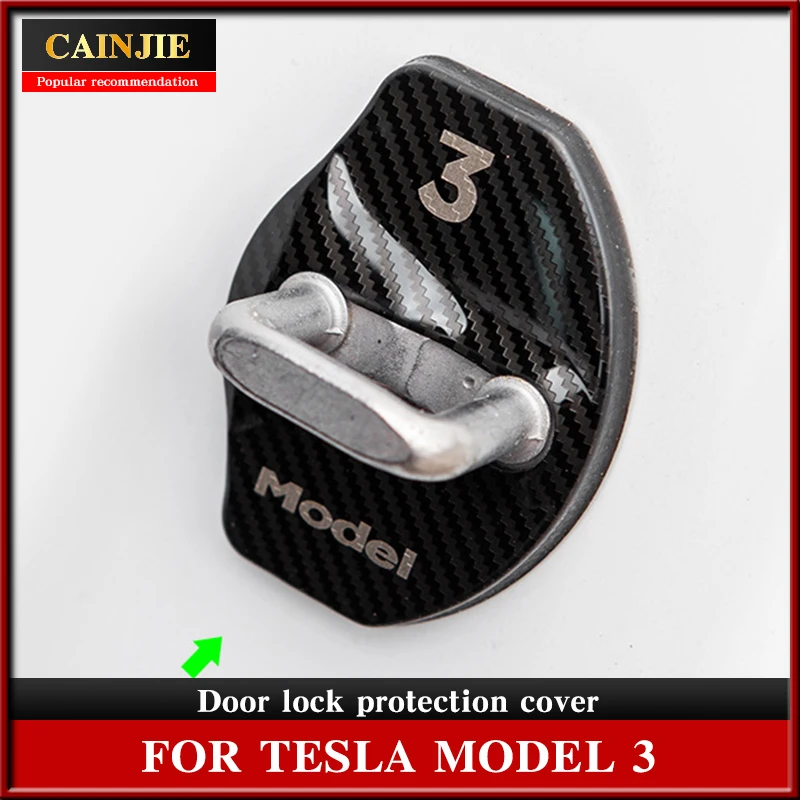 For Tesla Model 3 2021 Accessories Decorative Cover For Door Lock Carbon Fiber Pattern Metal Door Lock Protection Cover Anti-ru
For Tesla Model 3 2021 Accessories Decorative Cover For Door Lock Carbon Fiber Pattern Metal Door Lock Protection Cover Anti-ru
