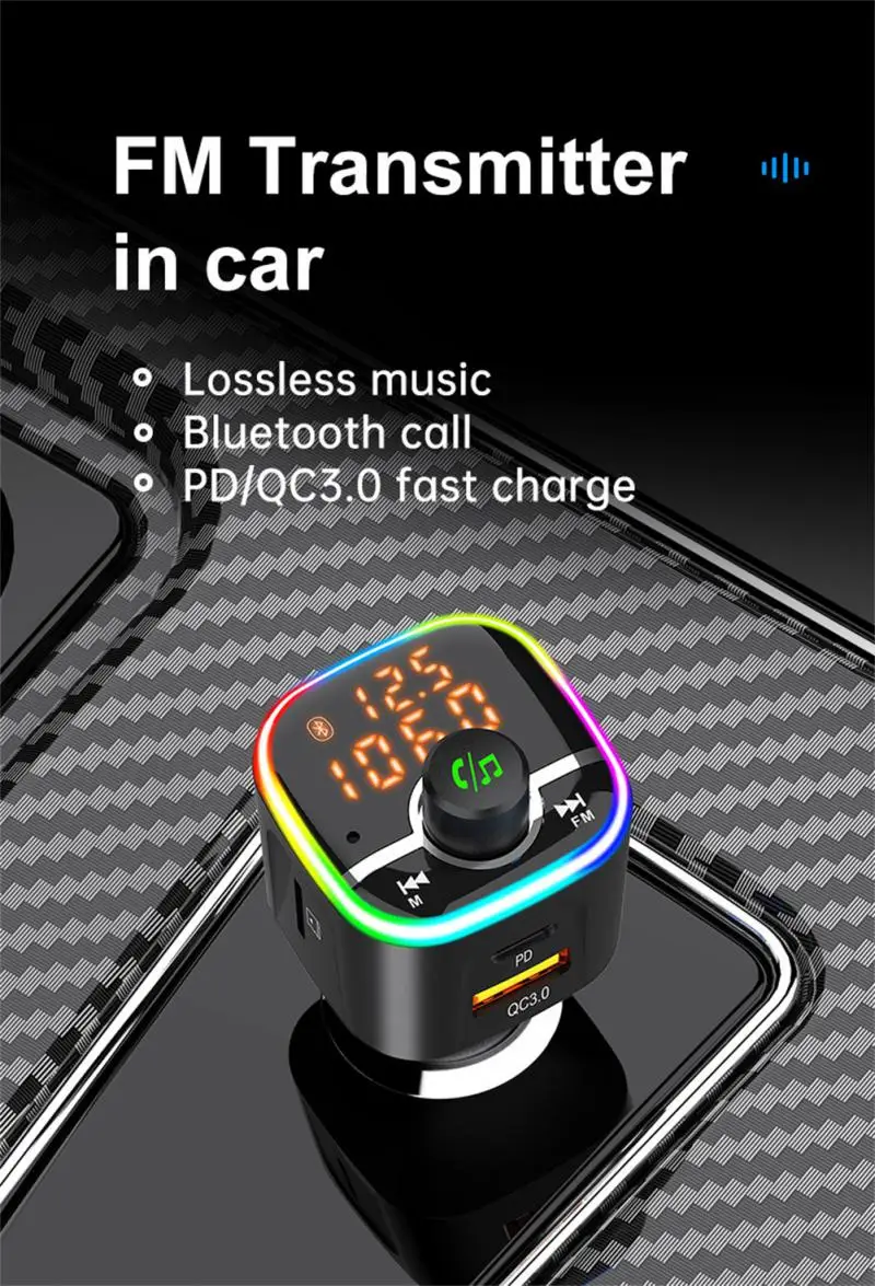 Car FM Transmitter Bluetooth-compatible Version 5.0 Car Player Kit Card Car USB Charger Quick With QC3.0 Dual USB With Voltmeter
Car FM Transmitter Bluetooth-compatible Version 5.0 Car Player Kit Card Car USB Charger Quick With QC3.0 Dual USB With Voltmeter