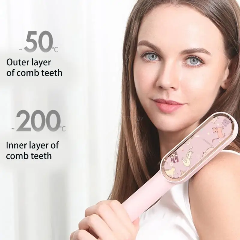 Hair Straightener Comb Hot Air Brush Comb, 2 in 1 Hair Straightener Brush Salon Negative Ionic Straightener & Curler
Hair Straightener Comb Hot Air Brush Comb, 2 in 1 Hair Straightener Brush Salon Negative Ionic Straightener & Curler