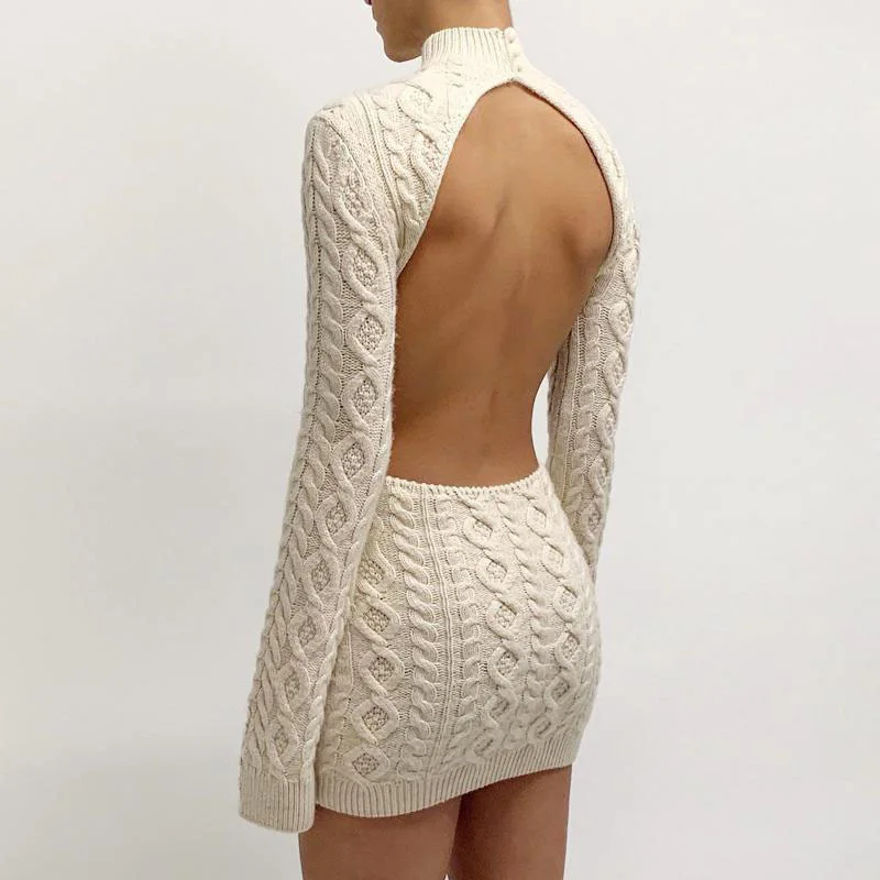 Women's Knitted Dress 2021 Autumn Fashion Women's New Style Long-Sleeved Round Neck Halter Slim Sexy Sweater Dress
Women's Knitted Dress 2021 Autumn Fashion Women's New Style Long-Sleeved Round Neck Halter Slim Sexy Sweater Dress