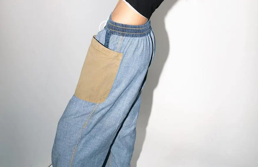 Pants 2020 New Handsome Color Matching Front and Back Wear Loose Straight High Waist Jeans Trend
Pants 2020 New Handsome Color Matching Front and Back Wear Loose Straight High Waist Jeans Trend