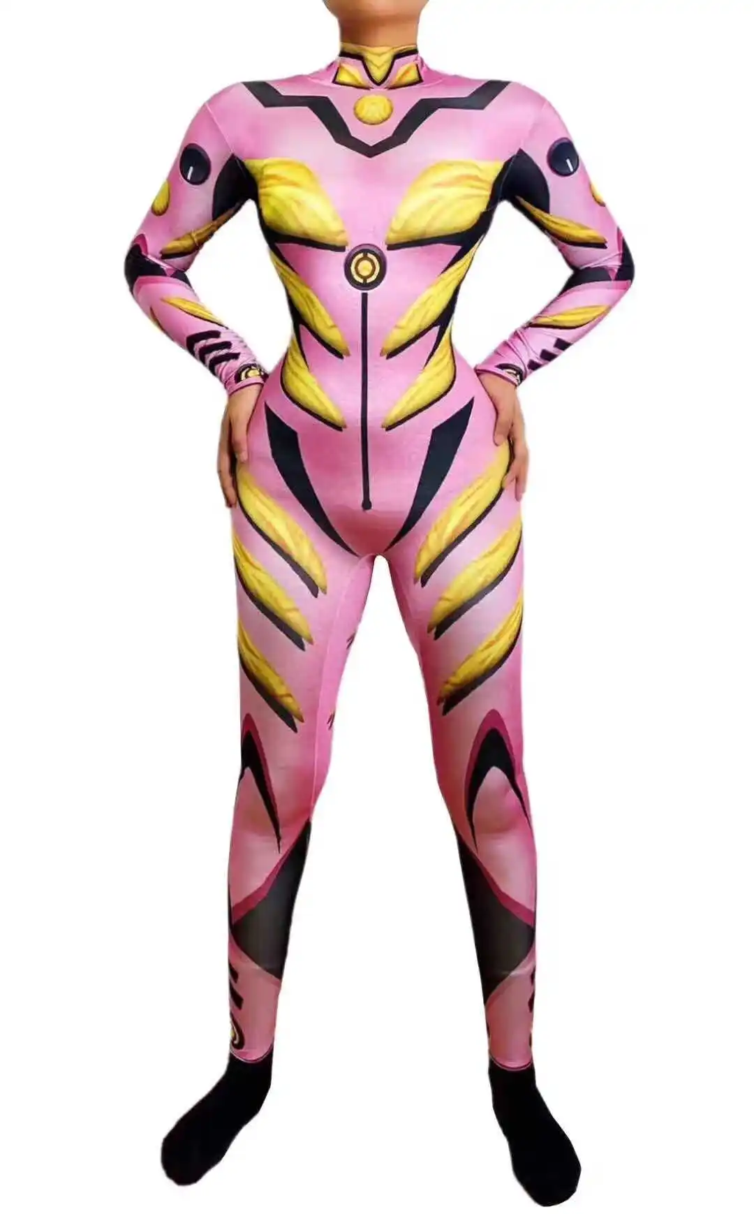 Pink Yellow Anime Robot Pattern Spandex Jumpsuit Women Dancer Role-playing Legging Outfit Bar Nightclub Cosplay Show Wear
Pink Yellow Anime Robot Pattern Spandex Jumpsuit Women Dancer Role-playing Legging Outfit Bar Nightclub Cosplay Show Wear