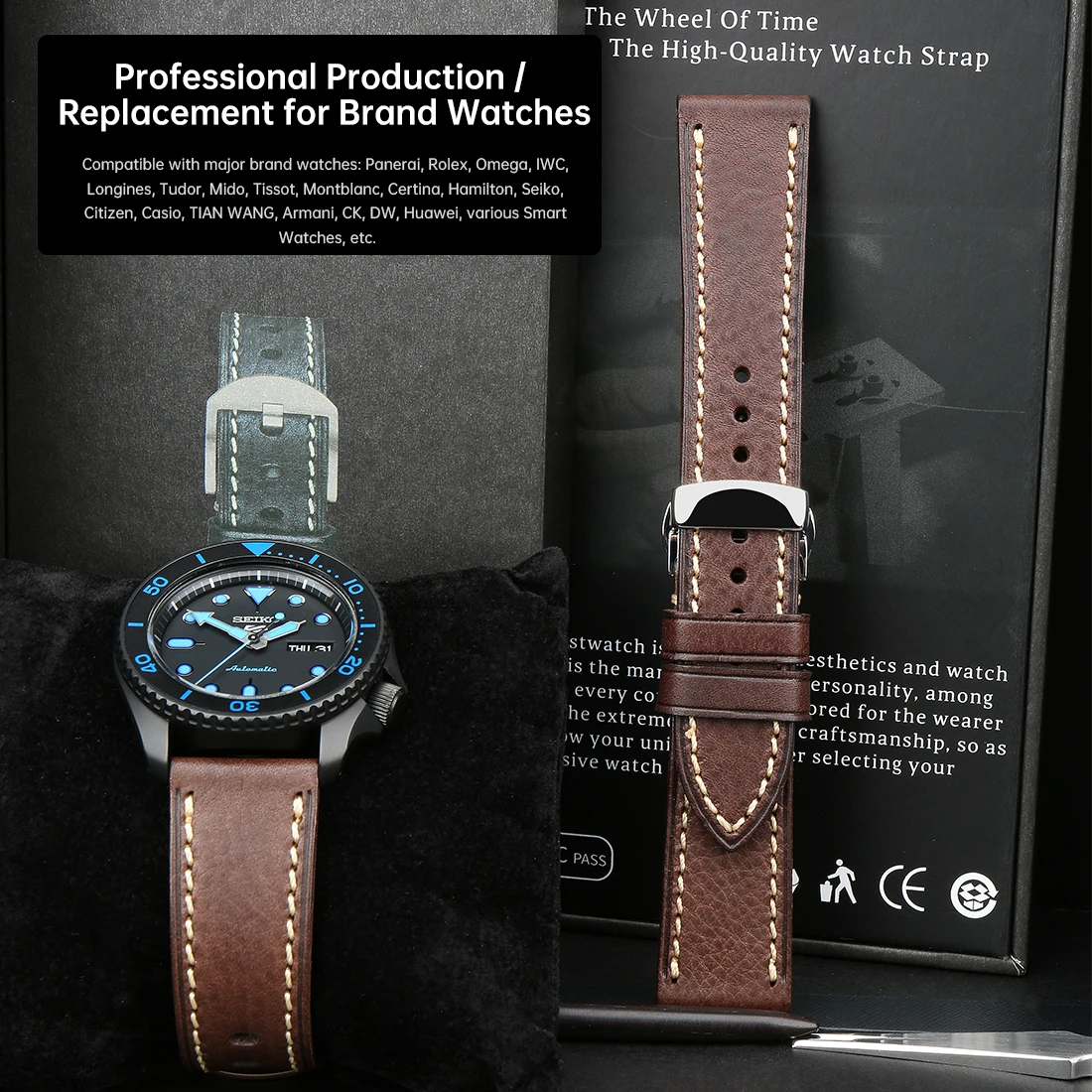 MAIKES Handmade AAA Leather Watch Band 20mm 22mm 24mm For Tissot Seiko Watch Accessories Bracelet Vintage Black Watch Strap
MAIKES Handmade AAA Leather Watch Band 20mm 22mm 24mm For Tissot Seiko Watch Accessories Bracelet Vintage Black Watch Strap