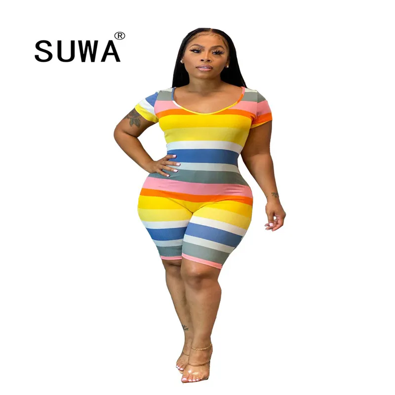 Wholesale Clothing Contrast Color Striped Patchwork Skinny One Piece Jumpsuit For Women High Waist Shorts Pants
Wholesale Clothing Contrast Color Striped Patchwork Skinny One Piece Jumpsuit For Women High Waist Shorts Pants