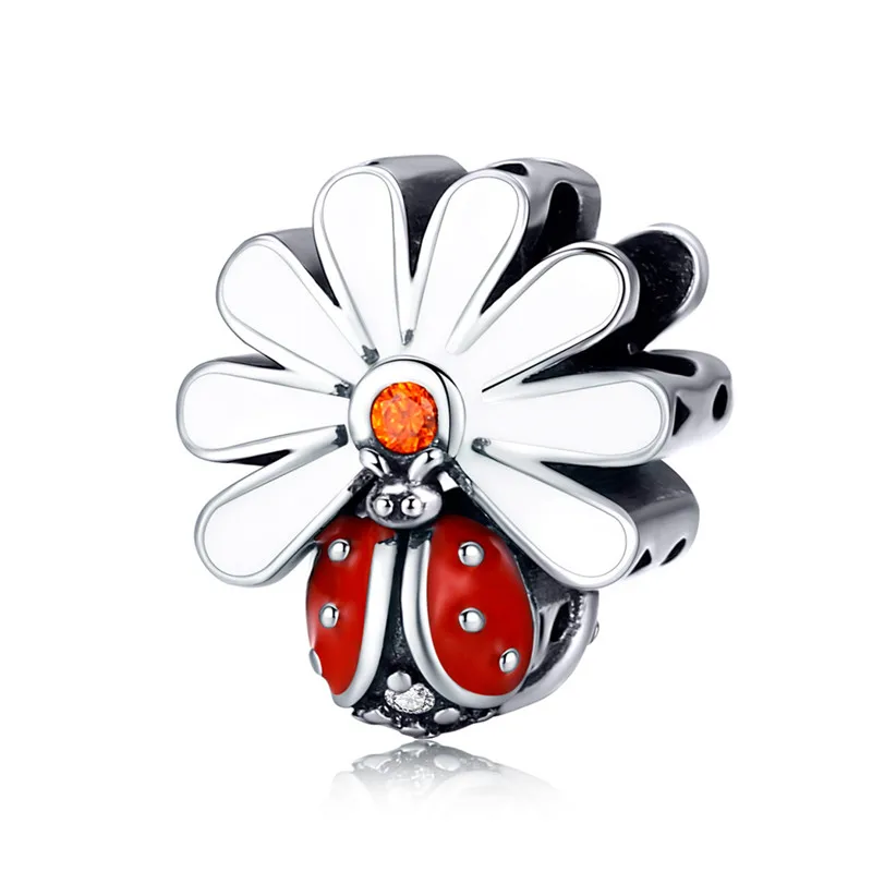 

2020 New Arrival Authentic 925 Sterling Silver Ladybug Charm Beads Fit Original 3mmBracelet Beads DIY Jewelry Making