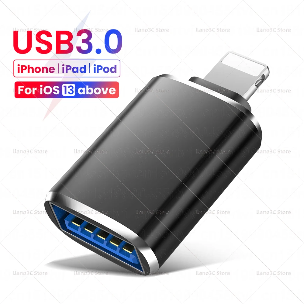 Адаптер USB 3 0 OTG для iPhone 13 12 11 Pro XS Max XR X 8 Plus 7 6s iPad | Мобильные телефоны и аксессуары
