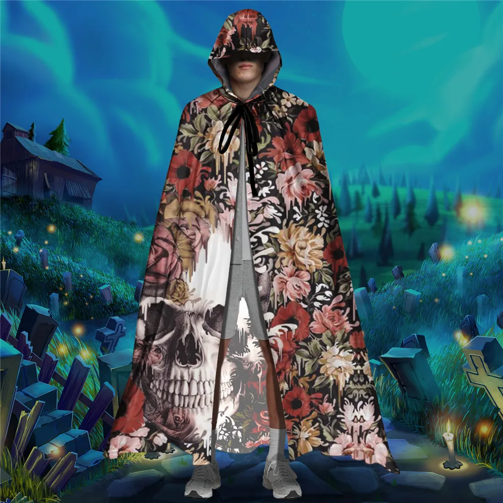 One Size Halloween Party Festival Magic Cosplay Costume Unisex Gothic Skull Pattern Hooded Cloak Goth Cape Robe Outwear 2021 Hot
One Size Halloween Party Festival Magic Cosplay Costume Unisex Gothic Skull Pattern Hooded Cloak Goth Cape Robe Outwear 2021 Hot