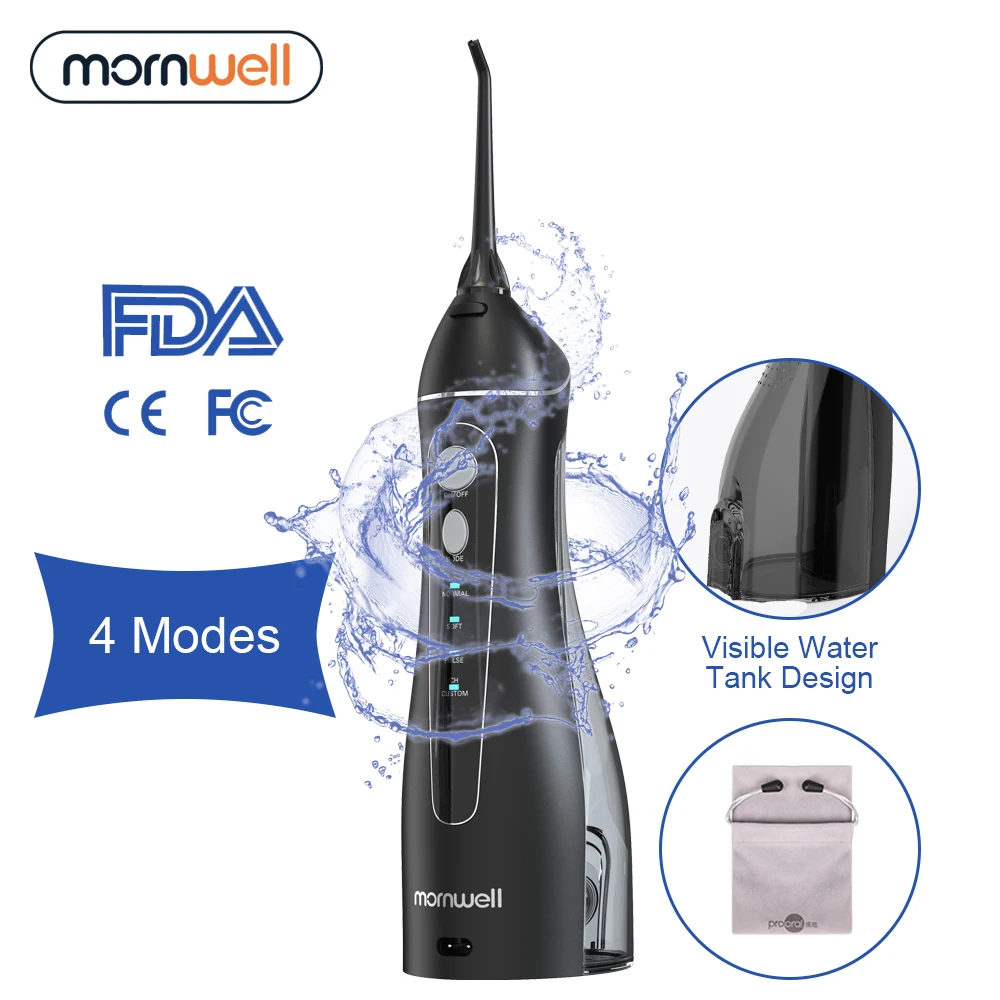 

4 Modes Portable Oral Irrigator 5 Nozzles Cordless Water Dental Flosser USB Rechargeable Water Jet Floss Tooth Pick 200ml